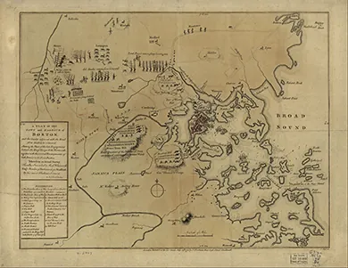 Figure 6.5 This 1779 map shows details of the British and Patriot troops in and around Boston, Massachusetts, at the beginning of the war.