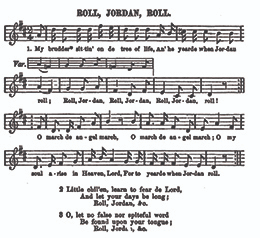Figure 12.8 This version of “Roll, Jordan, Roll” was included in Slave Songs of the United States, the first published collection of African American music, which appeared in 1867.