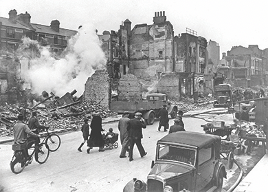 Figure 27.6 London and other major British cities suffered extensive damaged from the bombing raids of the Battle of Britain. Over one million London houses were destroyed or damaged during “The Blitz” and almost twenty thousand Londoners were killed.