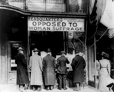 Figure 21.13 The anti-suffrage group used ridicule and embarrassment to try and sway the public away from supporting a woman’s right to vote.