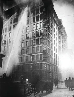 Figure 21.8 On March 25, 1911, a fire broke out at the Triangle Shirtwaist Factory in New York City. Despite the efforts of firefighters, 146 workers died in the fire, mostly because the owners had trapped them on the sweatshop floors.