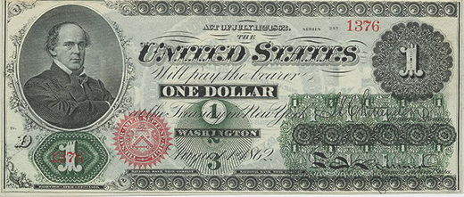 Figure 15.11 The Union began printing these paper “greenbacks” to use as legal tender as one of its strategies for funding the war effort.
