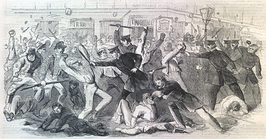 Figure 15.13 The race riots in New York showed just how divided the North was on the issue of equality, even as the North went to war with the South over the issue of slavery.