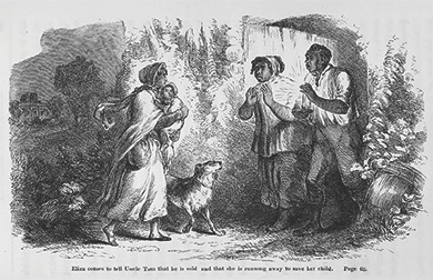 Figure 14.9 This drawing from Uncle Tom’s Cabin, captioned “Eliza comes to tell Uncle Tom that he is sold, and that she is running away to save her child,” illustrates the ways in which Harriet Beecher Stowe’s antislavery novel bolstered abolitionists’ arguments against slavery.